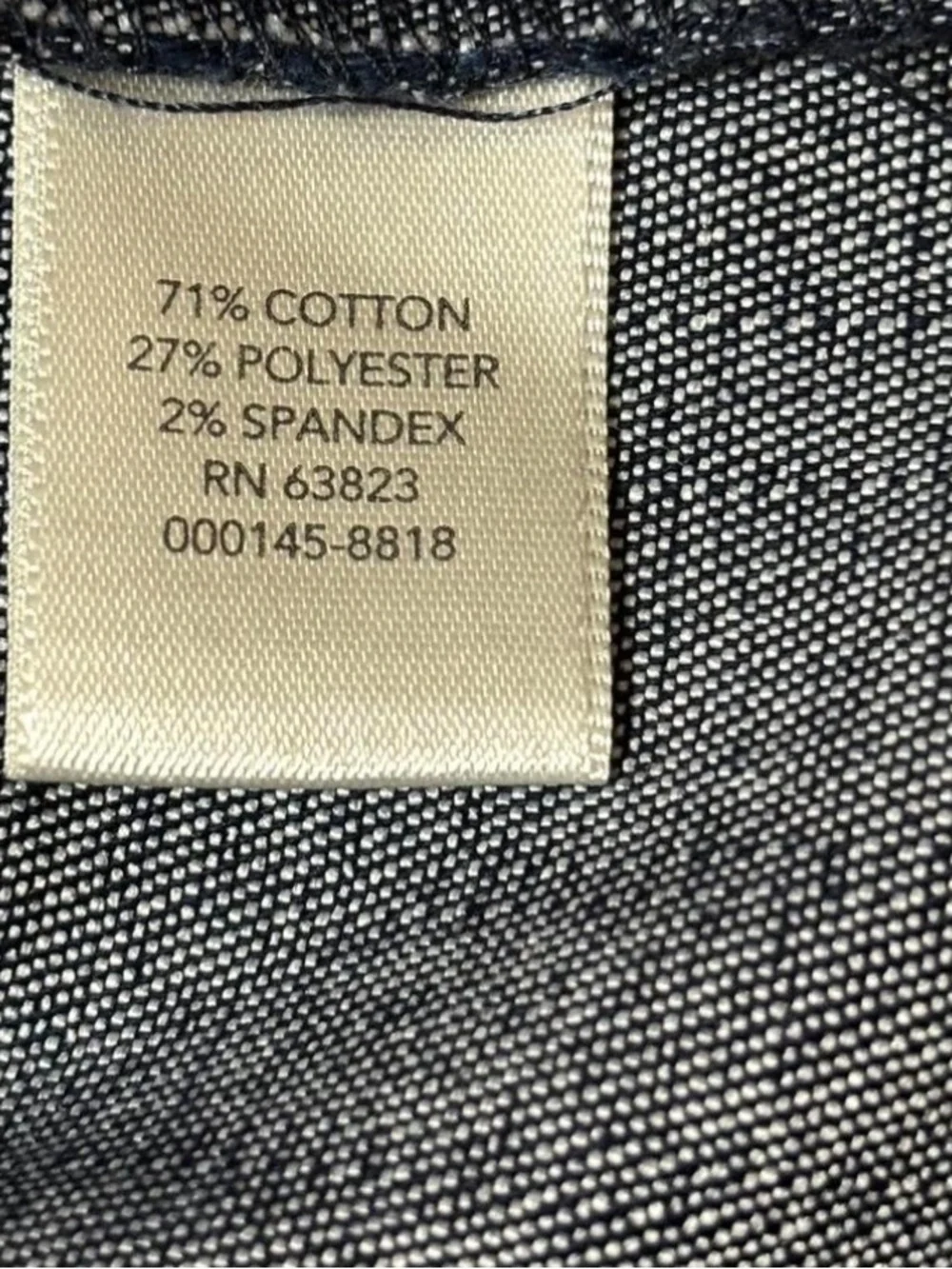 Christopher & Banks Navy Denim Blazer with Mint Cuffs